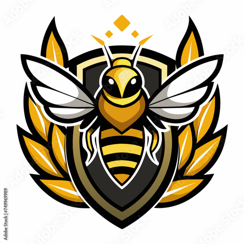 Bee Head Logo Vector design - Bee sport team logo
