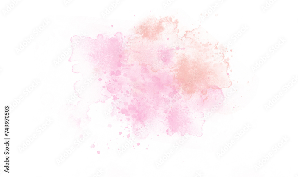 Abstract pink watercolor splash on a white background. texture design illustration.Color explosion. Paint stains. .Grunge colorful paint overlay. design template for wedding invitation birthday