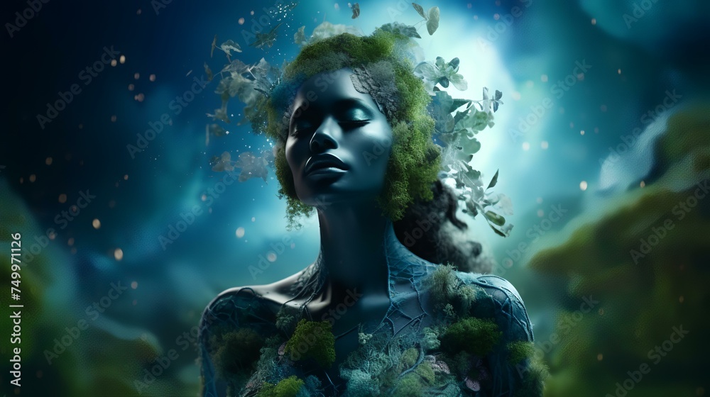 Artistic image of mother earth. World Environment