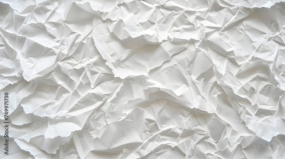 Fototapeta premium Crumpled and Torn White Watercolor Paper Background 