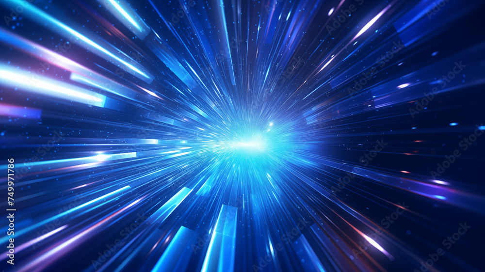 Obraz premium lue light speed blur blur abstract background