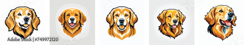 golden Retriever ogo vector icons