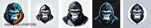 gorilla logo vector icons