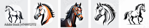 horse logo vector icons