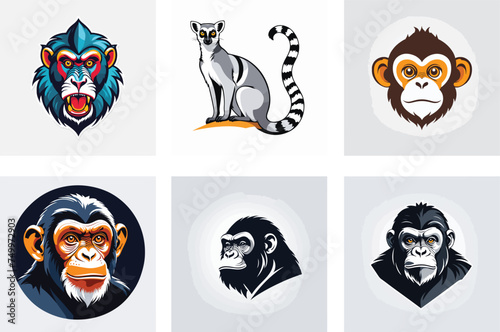monkey logo vector icons