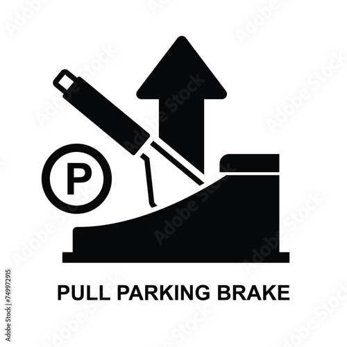 Pull parking brake icon isolated on background vector illustration.