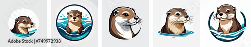otter logo vector icons