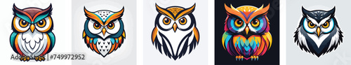 owl logo vector icons