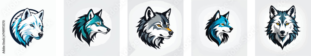 wolf logo vector icons