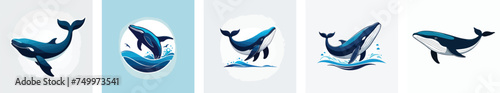 whale logo vector icons