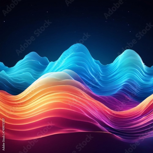 rendering futuristic Abstract background  Neon Colored Motion Striped line