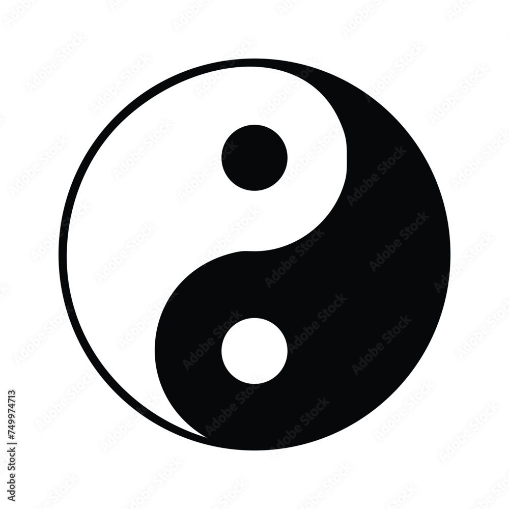 Yin Yang symbol, black and white vector illustration Yin Yang symbol, black and white vector illustration