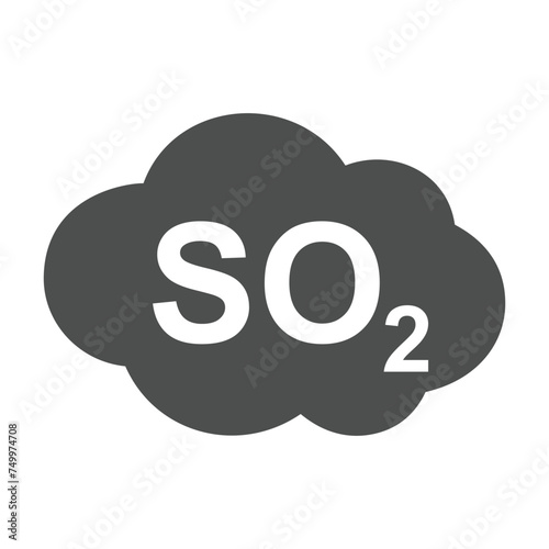 SO2 icon, sulfur dioxide formula symbol, vector illustration.