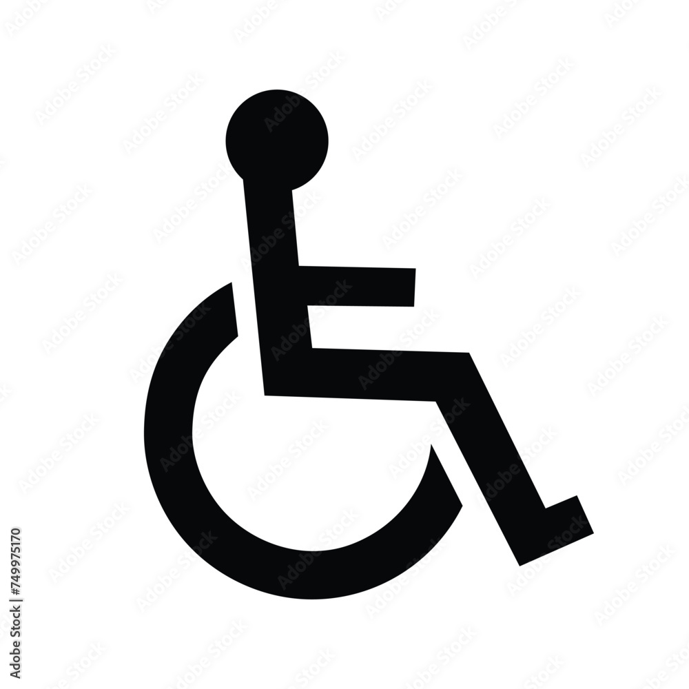 Person with a disability icon. Wheelchair symbol, isolated vector illustration Person with a disability icon. Wheelchair symbol, isolated vector illustration