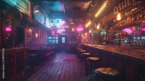 night city street scene glimmer saloon western inspired night