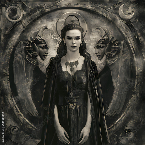 Hecate goddess of magic, witchcraft, the night, light, ghosts, necromancy and the moon