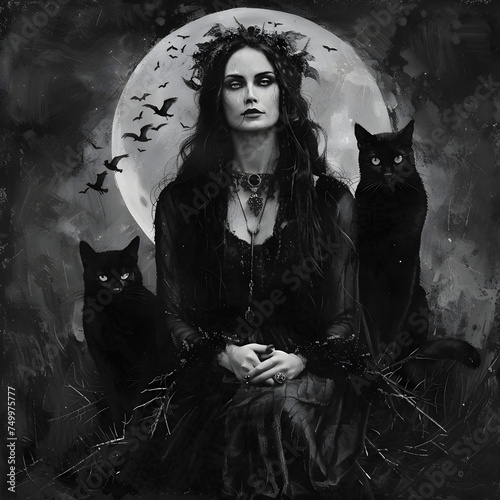 Hecate goddess of magic, witchcraft, the night, light, ghosts, necromancy and the moon
