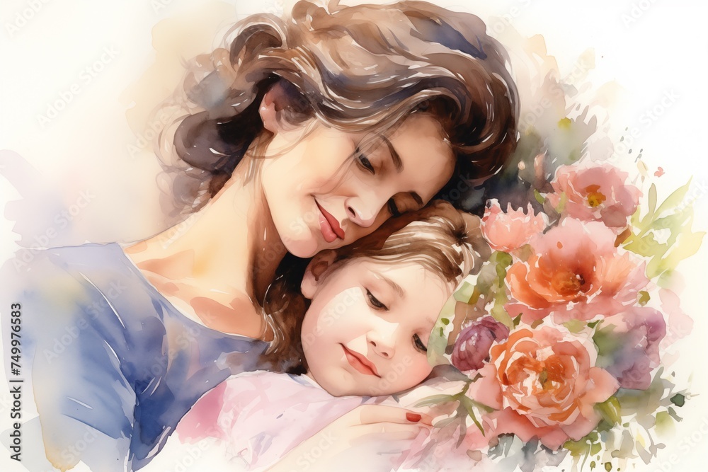 Mother and daughter share a moment of love Mother and daughter share a moment of love