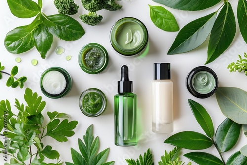 eco friendly skincare products made of from natural ingredients professional photography