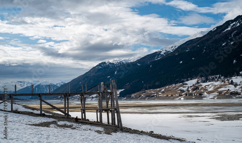 The frozen lake of Curon