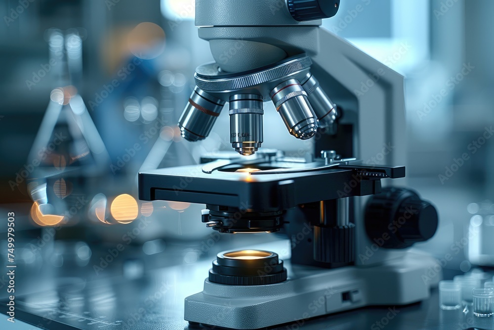 experiments and practical work with a microscope in the laboratory professional photography