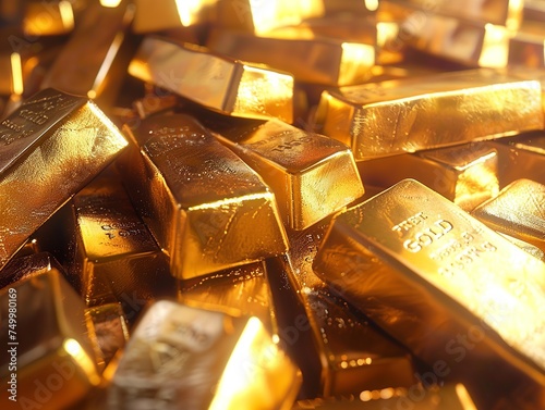 Gold bullion bars.