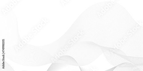 Vector abstract white and gray technology wave background. futuristic gradient and white wave curve lines banner design. Modern template design flowing particles wave.