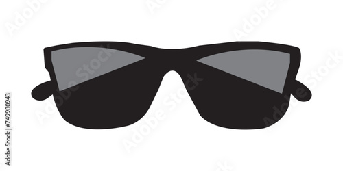 Vector Single Cartoon Sunglasses on white background, eps10