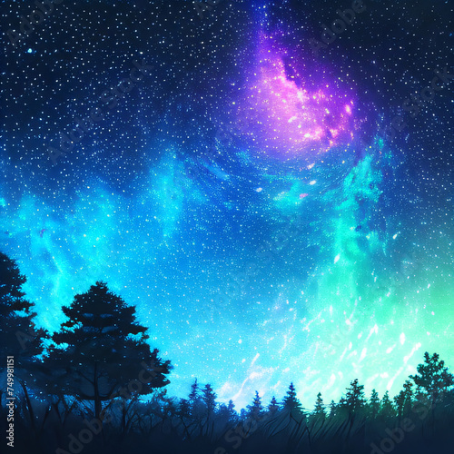 aurora in the sky. Generative AI © DASOL