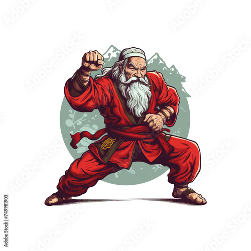 Santa ninja. Vector illustration design.