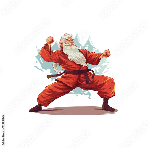 Santa ninja. Vector illustration design.