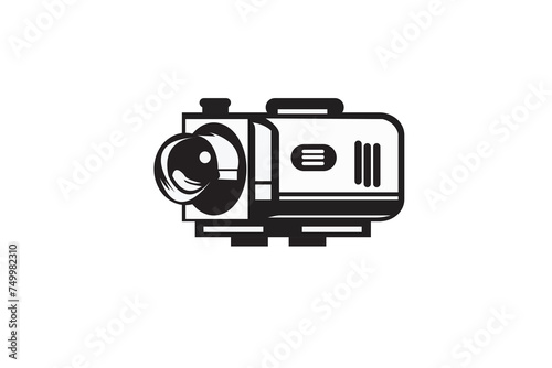 proyector machine logo vector simple black and white background