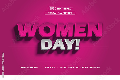 womwn day text effect editable