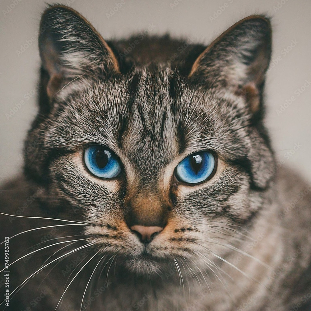 Fototapeta premium Stunning Blue-Eyed Kitty