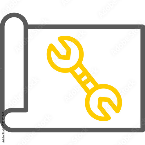 Planning Vector Line Two Color Icons