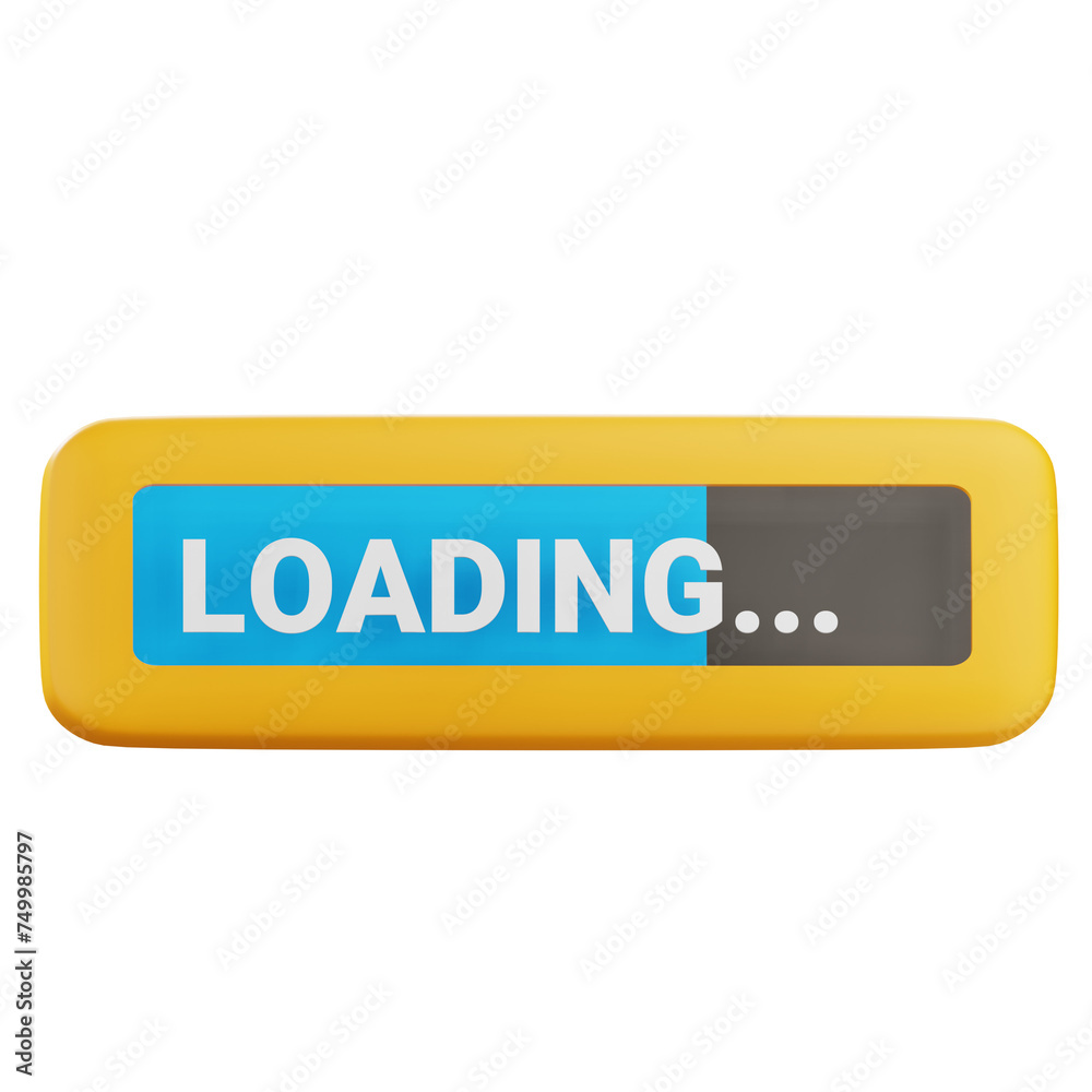3d Loading Bar Icon Illustration With Transparent Background 3d Loading Bar Icon Illustration With Transparent Background
