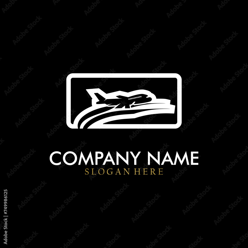 Unique and modern airplane logo. Travel logo template. Unique and modern airplane logo. Travel logo template.