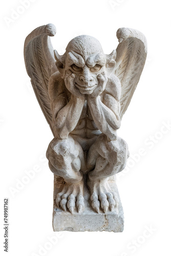 Obraz na płótnie Stone gargoyle on transparent background, PNG
