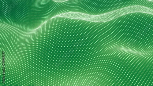 Abstract wave technology on green background. Digital wave tech background.
