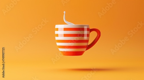 Cup of Coffee and Tea with Sugar in a Café, icon 3d coffee cup