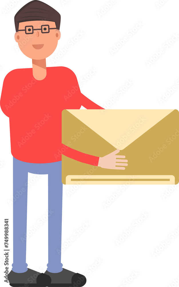 Nerd Boy Character Holding Mail
Nerd Boy Character Holding Mail