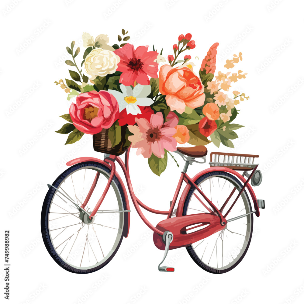 Flower Bicycle Clipart