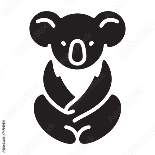Koala Serenity: Vector Koala Silhouette - Embracing the Peaceful Charm of Australia's Beloved Tree-Dweller. Koala Illustration, Koala Vector.