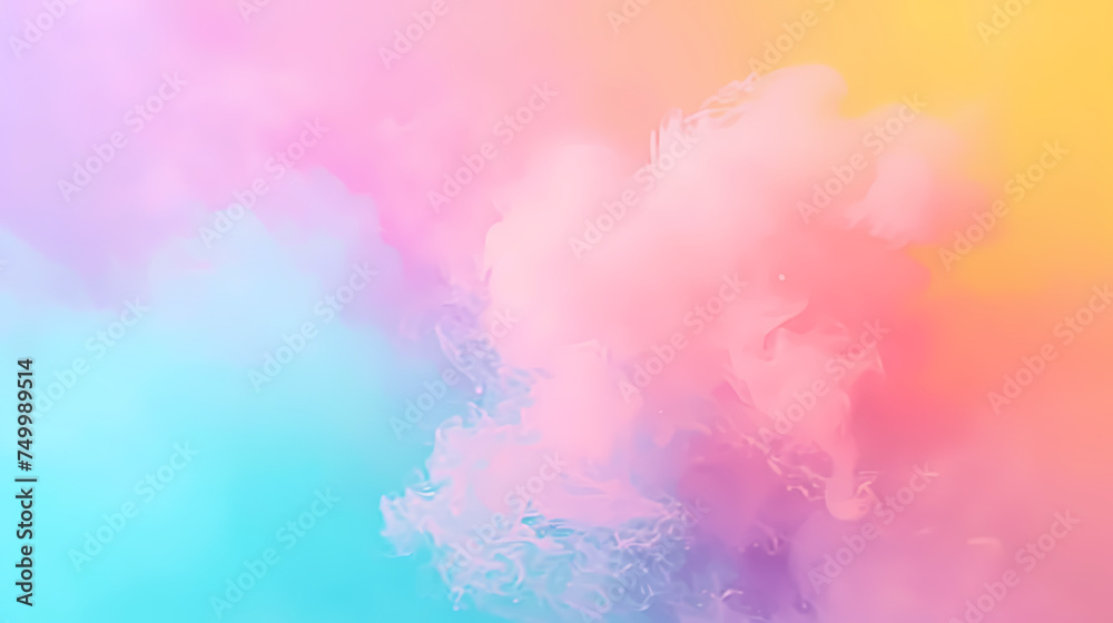 Vibrant Color Clouds Against a Pastel Background
