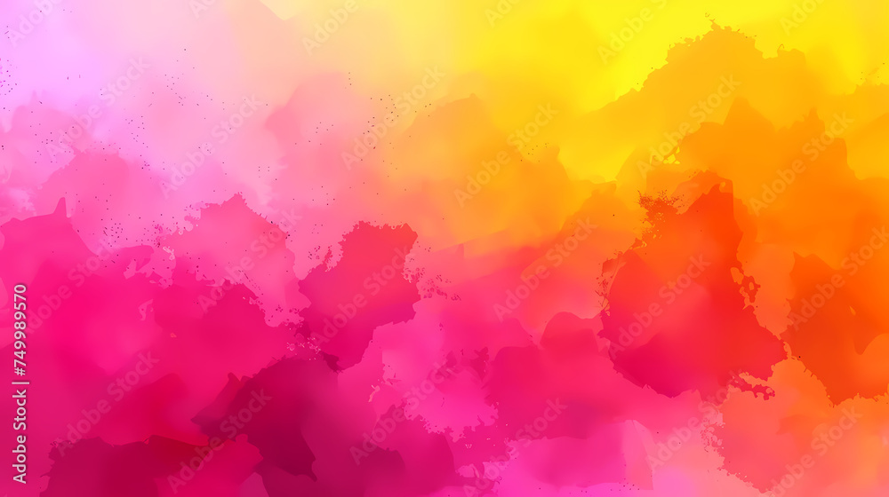 Vivid Pink and Orange Watercolor Gradient With Sunset Coloring