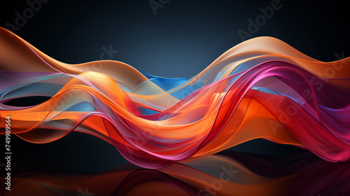  Abstract Colorful Wavy Background with Lines and Curves realistic wallpaper created with a generative ai technology