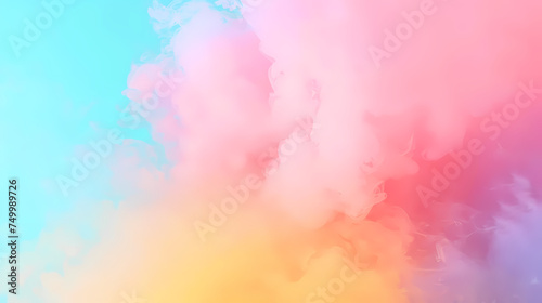 Vibrant Color Clouds Against a Pastel Background