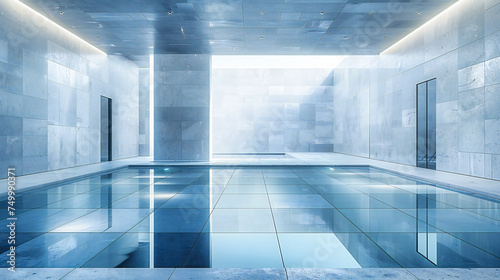 Luxurious Hotel Spa Pool  Serene Blue Water for Ultimate Relaxation and Leisure  Modern Design