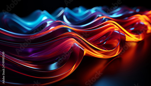 Abstract Colorful Wavy Background with Lines and Curves realistic wallpaper created with a generative ai technology