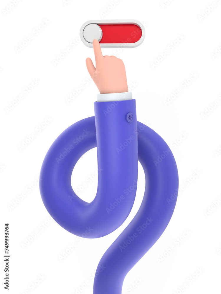 Transparent Backgrounds Mock-up.3d render,cartoon character hand ...